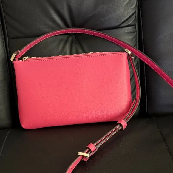 kate spade Hot Pink Leather Crossbody Wristlet with Gold Hardware - Picture 4 of 4